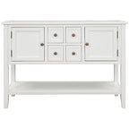 Buffet Commode Console Table Cadre en bois massif 4 tiroirs Étagère inférieure Style vintage élégant Meuble de rangement Meuble de salle à manger