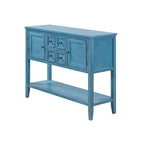 Buffet Commode Console Table Cadre en bois massif 4 tiroirs Étagère inférieure Style vintage élégant Meuble de rangement Meuble de salle à manger