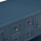Buffet Commode Console Table Cadre en bois massif 4 tiroirs Étagère inférieure Style vintage élégant Meuble de rangement Meuble de salle à manger