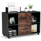 Mobile Lateral File Cabinet with 2 Drawers, Filing Cabinet Printer Stand