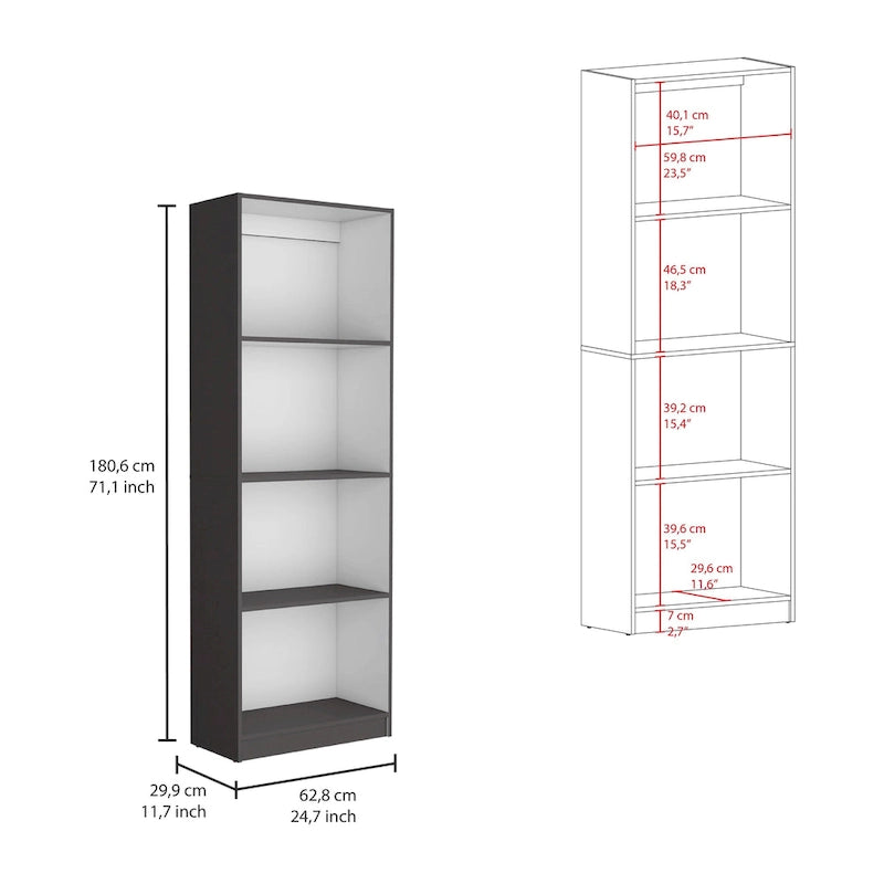 3-Piece Bookcase Set 74" Wide with 4 Shelves & Double Door Cabinets - Modern Storage Solution