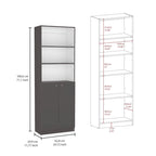 3-Piece Bookcase Set 74" Wide with 4 Shelves & Double Door Cabinets - Modern Storage Solution