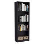 3-Piece Bookcase Set 74" Wide with 4 Shelves & Double Door Cabinets - Modern Storage Solution
