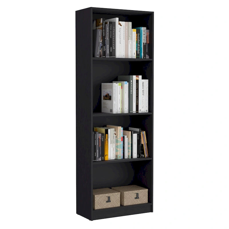 3-Piece Bookcase Set 74" Wide with 4 Shelves & Double Door Cabinets - Modern Storage Solution