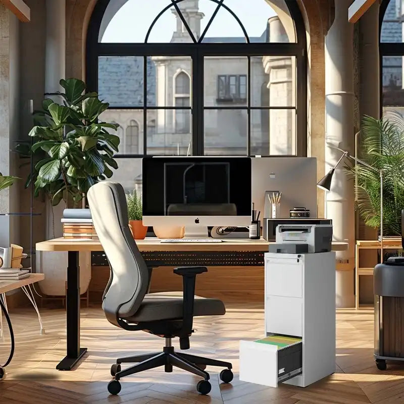 3 Drawer Metal Vertical Filing Cabinet with Lock,A4 Legal/Letter Size