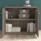 Armoire de rangement de bureau 91 cm l. x 61 cm P x 76 cm H avec portes verrouillables, étagère réglable, fabrication en MDF - Entièrement assemblée