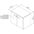 Armoire de rangement de bureau 91 cm l. x 61 cm P x 76 cm H avec portes verrouillables, étagère réglable, fabrication en MDF - Entièrement assemblée