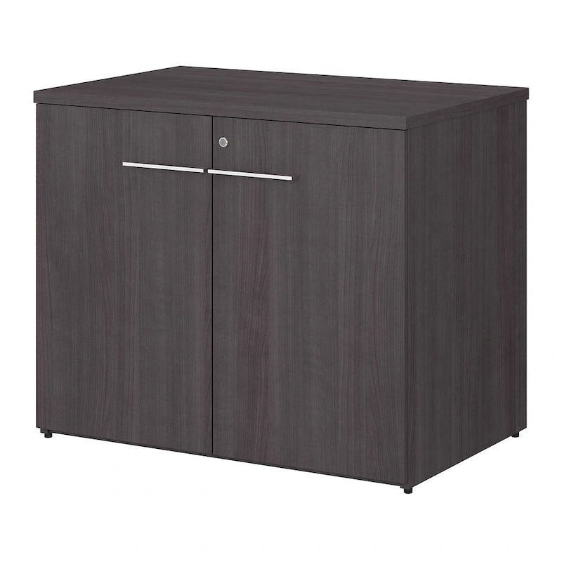 Armoire de rangement de bureau 91 cm l. x 61 cm P x 76 cm H avec portes verrouillables, étagère réglable, fabrication en MDF - Entièrement assemblée