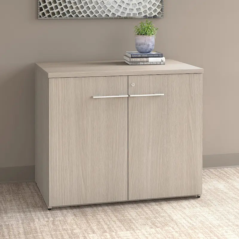 Armoire de rangement de bureau 91 cm l. x 61 cm P x 76 cm H avec portes verrouillables, étagère réglable, fabrication en MDF - Entièrement assemblée