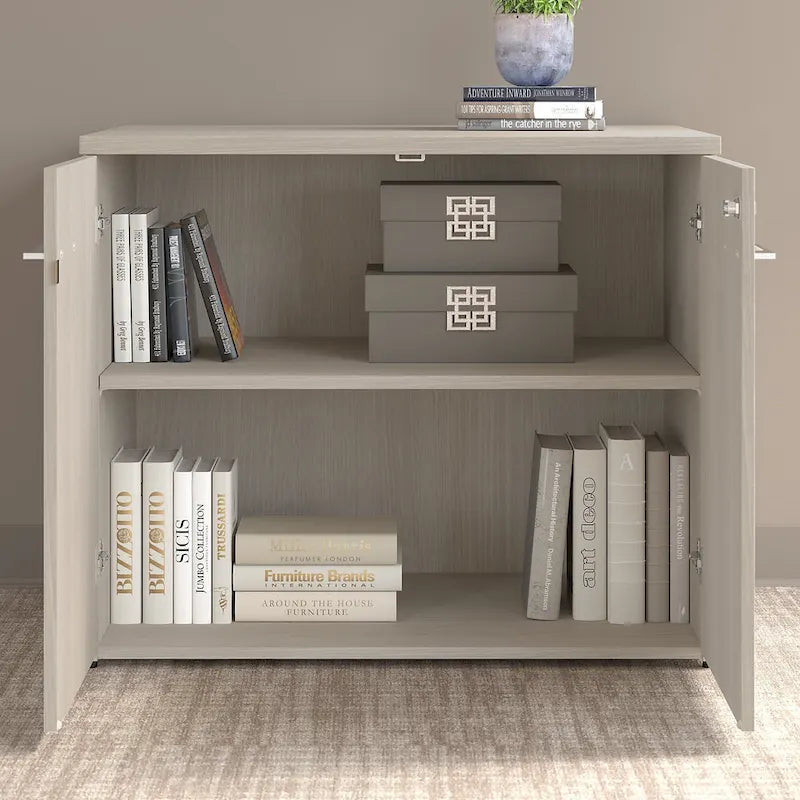 Armoire de rangement de bureau 91 cm l. x 61 cm P x 76 cm H avec portes verrouillables, étagère réglable, fabrication en MDF - Entièrement assemblée