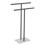 Freestanding Double T Towel Rack Marble Base SUS 304 Stainless Steel Countertop Holder 8.23 lbs Heavy Duty No Drilling Bathroom Organizer