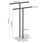 Freestanding Double T Towel Rack Marble Base SUS 304 Stainless Steel Countertop Holder 8.23 lbs Heavy Duty No Drilling Bathroom Organizer