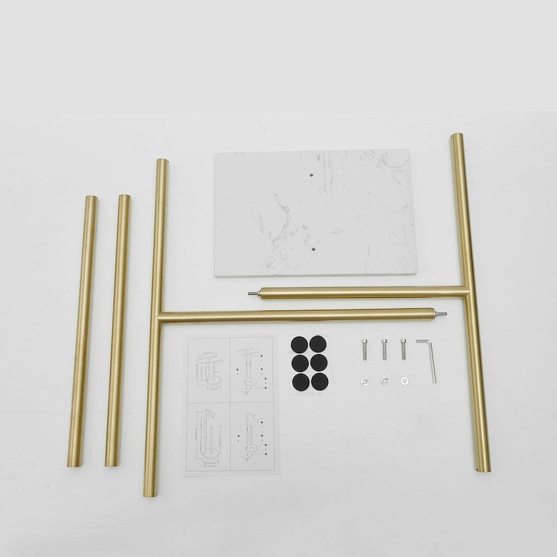 Freestanding Double T Towel Rack Marble Base SUS 304 Stainless Steel Countertop Holder 8.23 lbs Heavy Duty No Drilling Bathroom Organizer