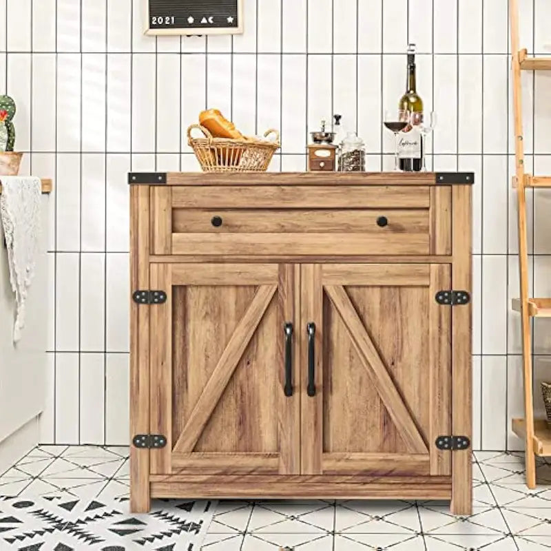 Farmhouse Cabinet with Drawers and Doors 31.5 inch - 15.75D x 31.5W x 31.5H