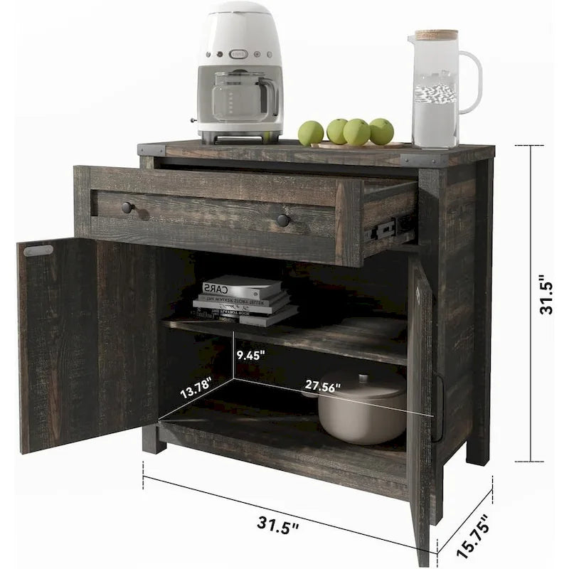 Farmhouse Cabinet with Drawers and Doors 31.5 inch - 15.75D x 31.5W x 31.5H