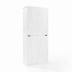 Tall Pantry Cabinet Set 2-Pack White Distressed Farmhouse Storage 30W x 15.75D x 72H Adjustable Shelves