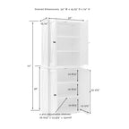Tall Pantry Cabinet Set 2-Pack White Distressed Farmhouse Storage 30W x 15.75D x 72H Adjustable Shelves