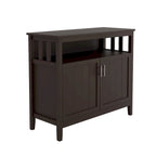 Kitchen Storage Sideboard Buffet Server Cabinet Brown - UV Painted E1 MDF, Adjustable Shelves, Magnetic Doors, 39.96" W