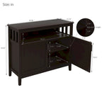 Kitchen Storage Sideboard Buffet Server Cabinet Brown - UV Painted E1 MDF, Adjustable Shelves, Magnetic Doors, 39.96" W