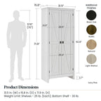 31.5" Wide Storage Cabinet with 4 Shelves - Rustic Barn Style Organizer for Home Office, Linens & Clothing - Medium Brown