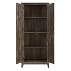 31.5" Wide Storage Cabinet with 4 Shelves - Rustic Barn Style Organizer for Home Office, Linens & Clothing - Medium Brown