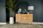 Austin Natural Checkered Pattern 3-door Accent Cabinet