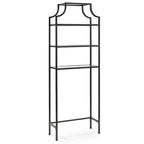 Oil-Rubbed Bronze Over-the-Toilet Space Saver with 3 Tempered Glass Shelves - Bathroom Storage Organizer