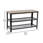 3-Tier Entryway Bench with Mesh Metal Shoe Storage Shelves