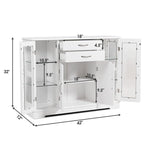Wood Buffet Sideboard Cabinet with Glass Display Doors - 42 inches L x 11.5 inches W x 32 inches H