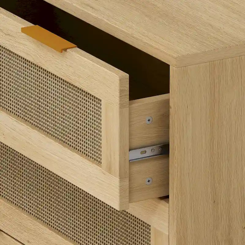 3-Drawers Rattan Storage Cabinet