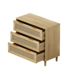 3-Drawers Rattan Storage Cabinet