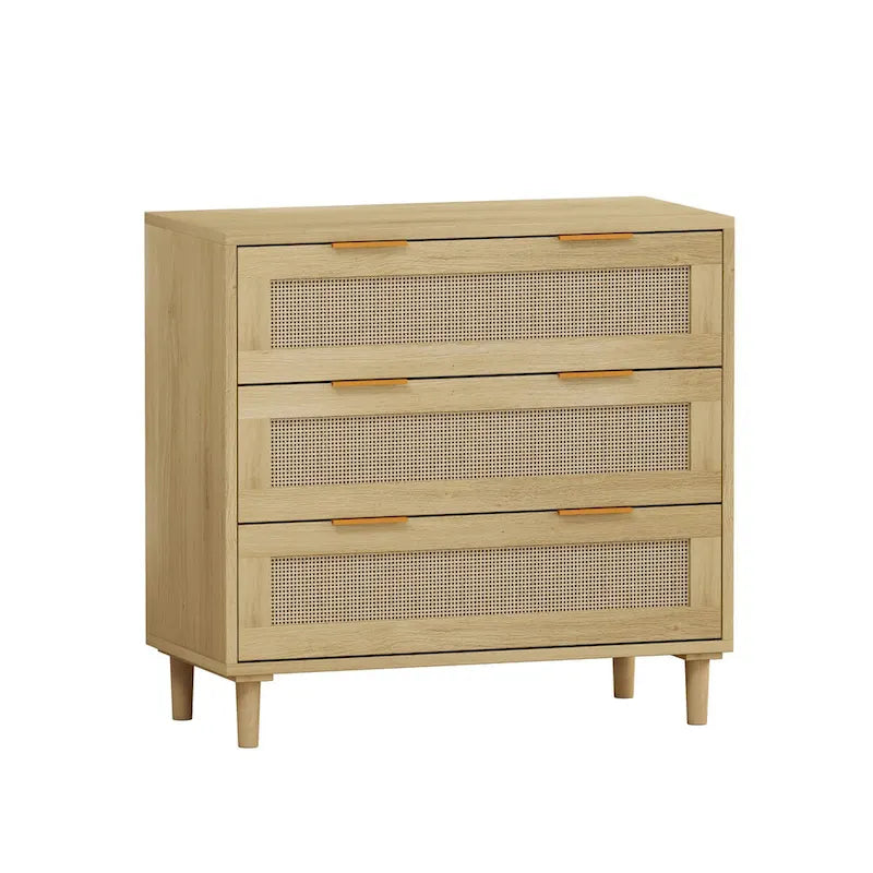 3-Drawers Rattan Storage Cabinet
