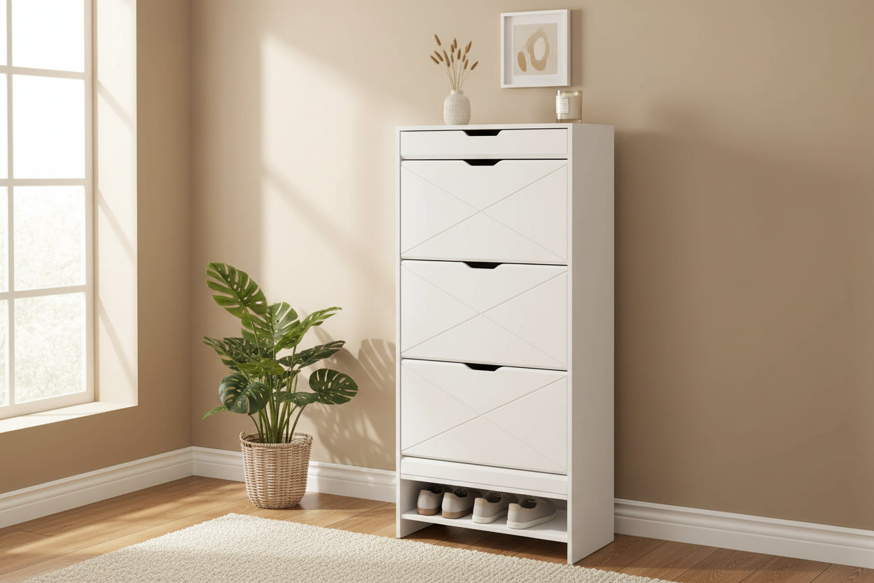 Stylish Minimalist Freestanding Shoe Storage Cabinet