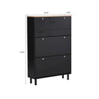 Meuble de rangement pour chaussures minimaliste avec panneau supérieur aspect bois