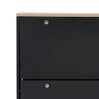 Meuble de rangement pour chaussures minimaliste avec panneau supérieur aspect bois