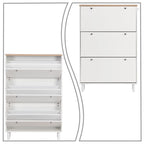 Meuble de rangement pour chaussures minimaliste avec panneau supérieur aspect bois