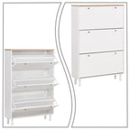 Meuble de rangement pour chaussures minimaliste avec panneau supérieur aspect bois