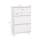 Meuble de rangement pour chaussures minimaliste avec panneau supérieur aspect bois