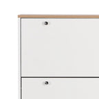 Meuble de rangement pour chaussures minimaliste avec panneau supérieur aspect bois