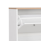 Meuble de rangement pour chaussures minimaliste avec panneau supérieur aspect bois