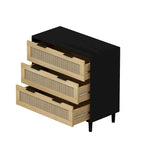 3-Drawers Rattan Storage Cabinet Rattan Drawer