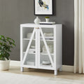 Meuble de rangement empilable avec portes en verre - 2 étagères réglables - Organiseur de cuisine ou salle de bain style moderne-rustique