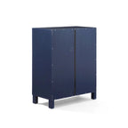 Meuble de rangement empilable avec portes en verre - 2 étagères réglables - Organiseur de cuisine ou salle de bain style moderne-rustique