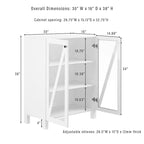 Meuble de rangement empilable avec portes en verre - 2 étagères réglables - Organiseur de cuisine ou salle de bain style moderne-rustique