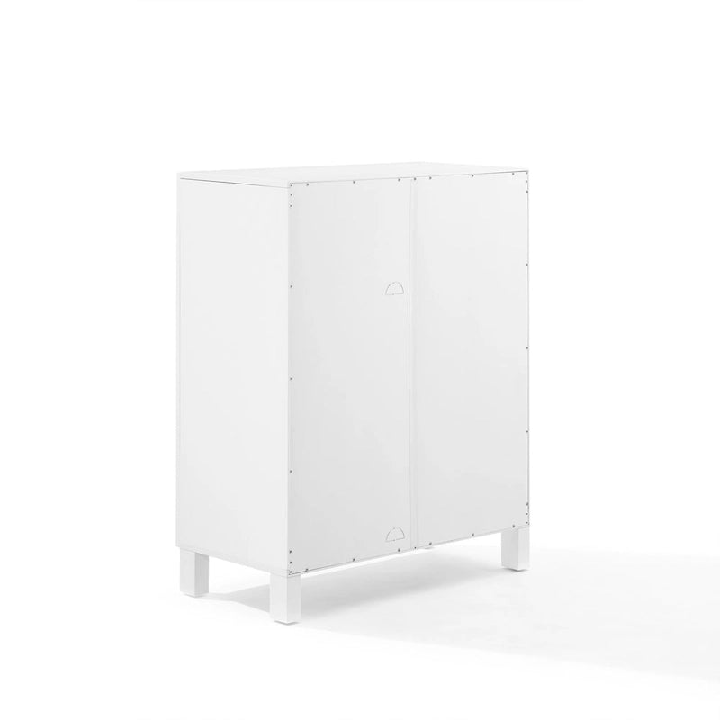Meuble de rangement empilable avec portes en verre - 2 étagères réglables - Organiseur de cuisine ou salle de bain style moderne-rustique