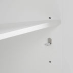 Meuble de rangement empilable avec portes en verre - 2 étagères réglables - Organiseur de cuisine ou salle de bain style moderne-rustique