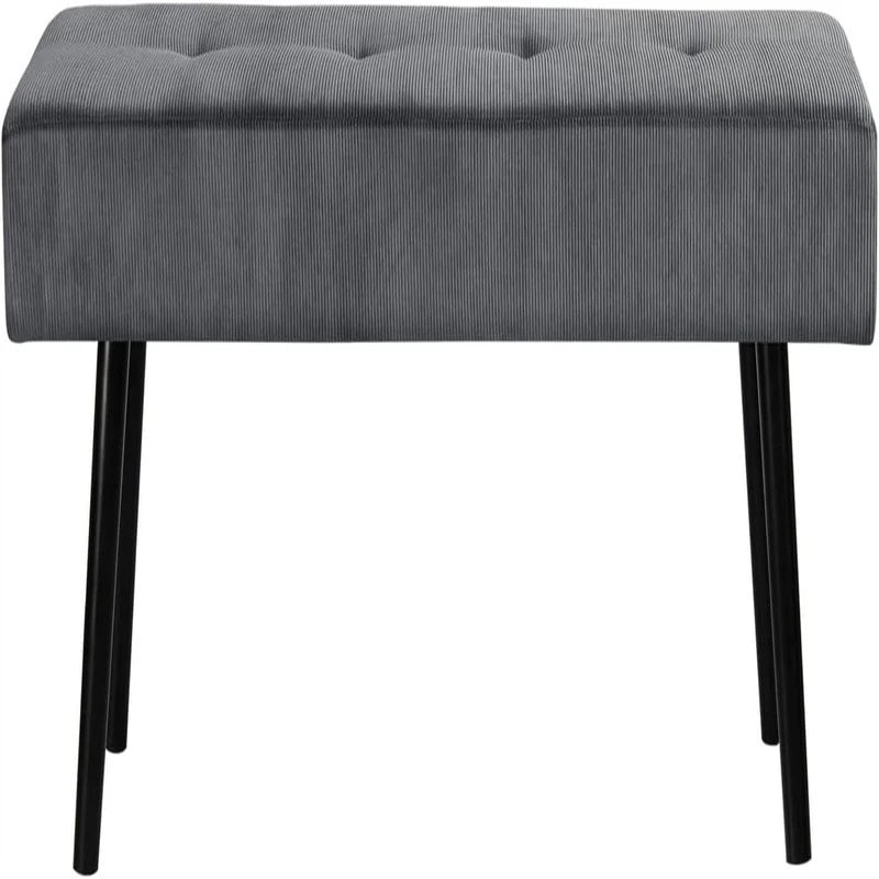 Corduroy Entryway Bench with Button Tufted Design - 39.4"D x 13.8"W x 16.5"H - Upholstered Seating for Bedroom, Living Room, Hallway