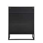 5-Tier Shoe Storage Cabinet MDF Wood Doors Motion Sensor Night Light Adjustable Shelves Golden Metal Base Organizer Entryway Furniture