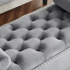 Upholstered Storage Bench with Armrests for Living Room Entryway
