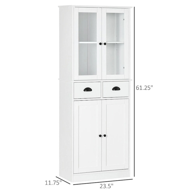 Freestanding Kitchen Storage Cabinet w/ Adjustable Shelves and Drawers - N/A